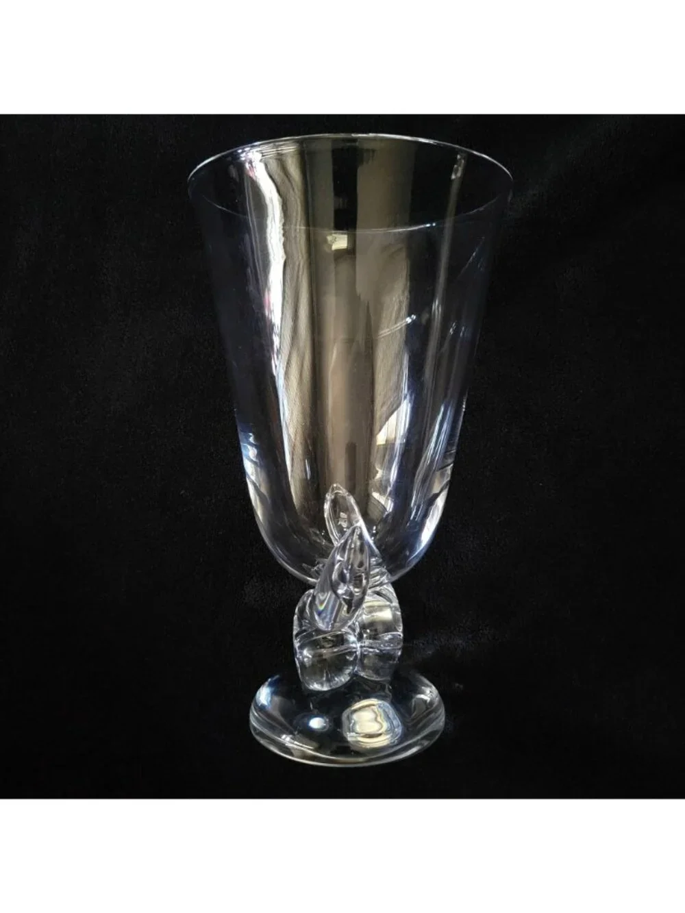 Vintage Steuben Snail Vase By George Thompson, Vintage Crystal Vase